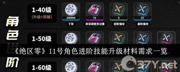 《绝区零》11号角色进阶技能升级材料需求一览