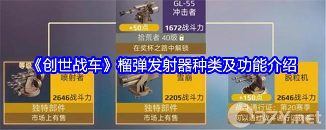《创世战车》榴弹发射器种类及功能介绍