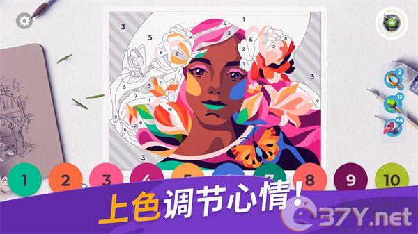 画廊涂色本和装饰