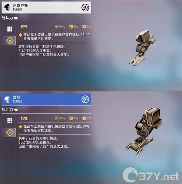 《创世战车》机械腿类型以及功能介绍
